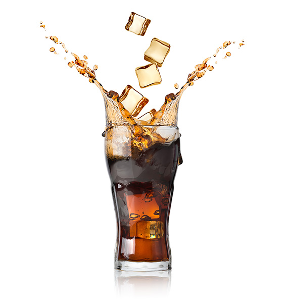 Cold glass of Coca-Cola